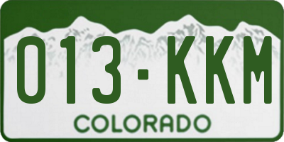 CO license plate 013KKM