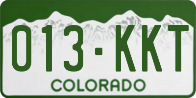 CO license plate 013KKT