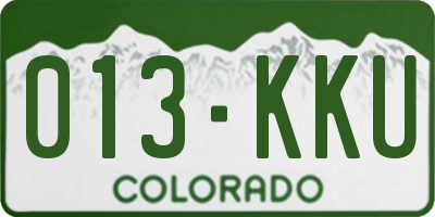 CO license plate 013KKU