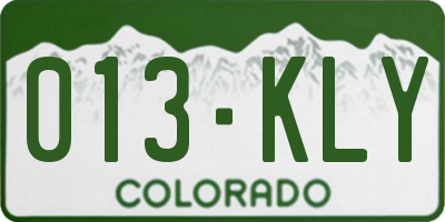 CO license plate 013KLY