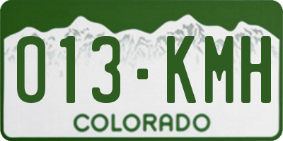 CO license plate 013KMH