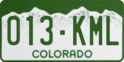 CO license plate 013KML