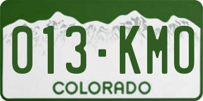 CO license plate 013KMO