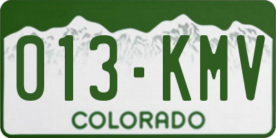 CO license plate 013KMV