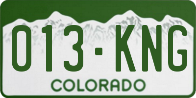 CO license plate 013KNG