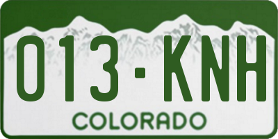 CO license plate 013KNH
