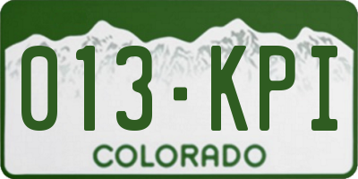 CO license plate 013KPI