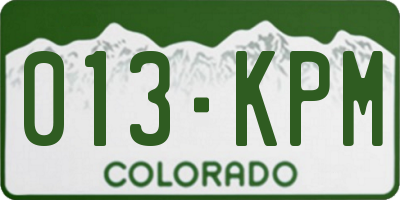 CO license plate 013KPM