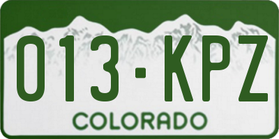 CO license plate 013KPZ