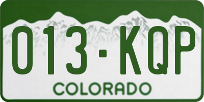 CO license plate 013KQP
