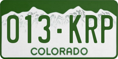CO license plate 013KRP