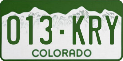CO license plate 013KRY