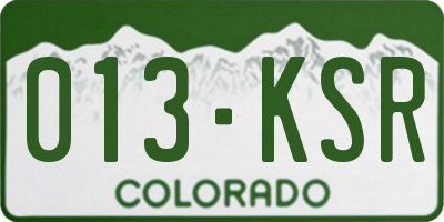CO license plate 013KSR