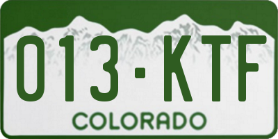 CO license plate 013KTF