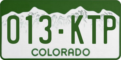 CO license plate 013KTP