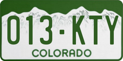 CO license plate 013KTY