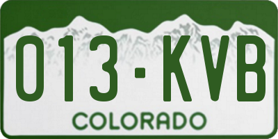 CO license plate 013KVB