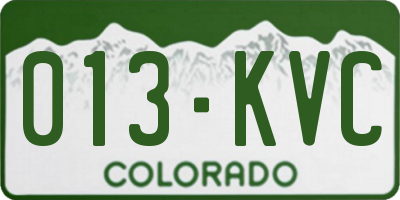 CO license plate 013KVC