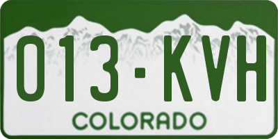 CO license plate 013KVH