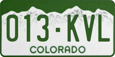 CO license plate 013KVL