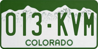 CO license plate 013KVM