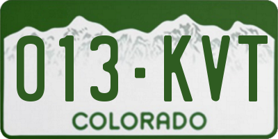 CO license plate 013KVT