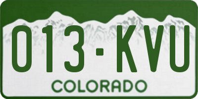 CO license plate 013KVU