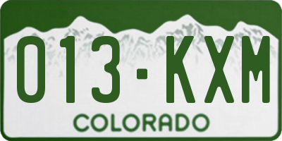 CO license plate 013KXM