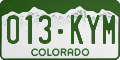 CO license plate 013KYM