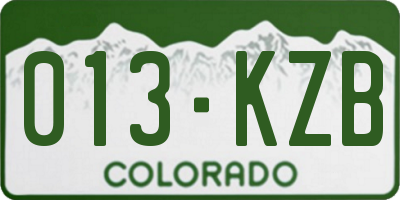 CO license plate 013KZB