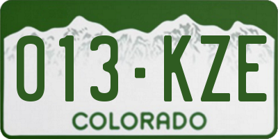 CO license plate 013KZE