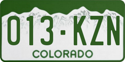 CO license plate 013KZN