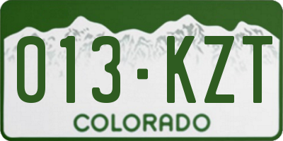 CO license plate 013KZT