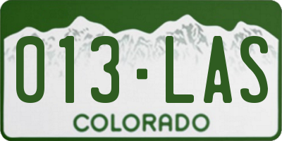 CO license plate 013LAS