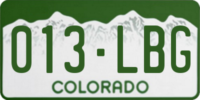 CO license plate 013LBG