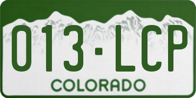CO license plate 013LCP