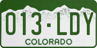 CO license plate 013LDY