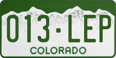 CO license plate 013LEP