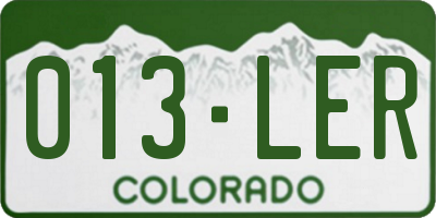 CO license plate 013LER