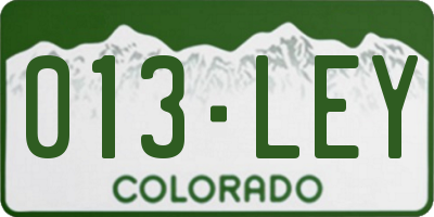 CO license plate 013LEY