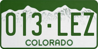 CO license plate 013LEZ