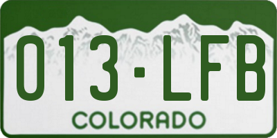 CO license plate 013LFB