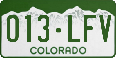 CO license plate 013LFV