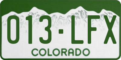 CO license plate 013LFX