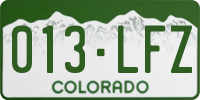 CO license plate 013LFZ