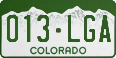 CO license plate 013LGA