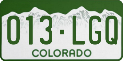 CO license plate 013LGQ