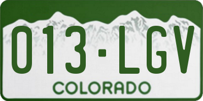CO license plate 013LGV