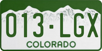 CO license plate 013LGX