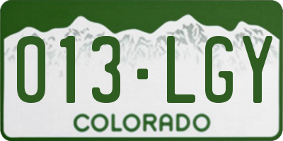 CO license plate 013LGY